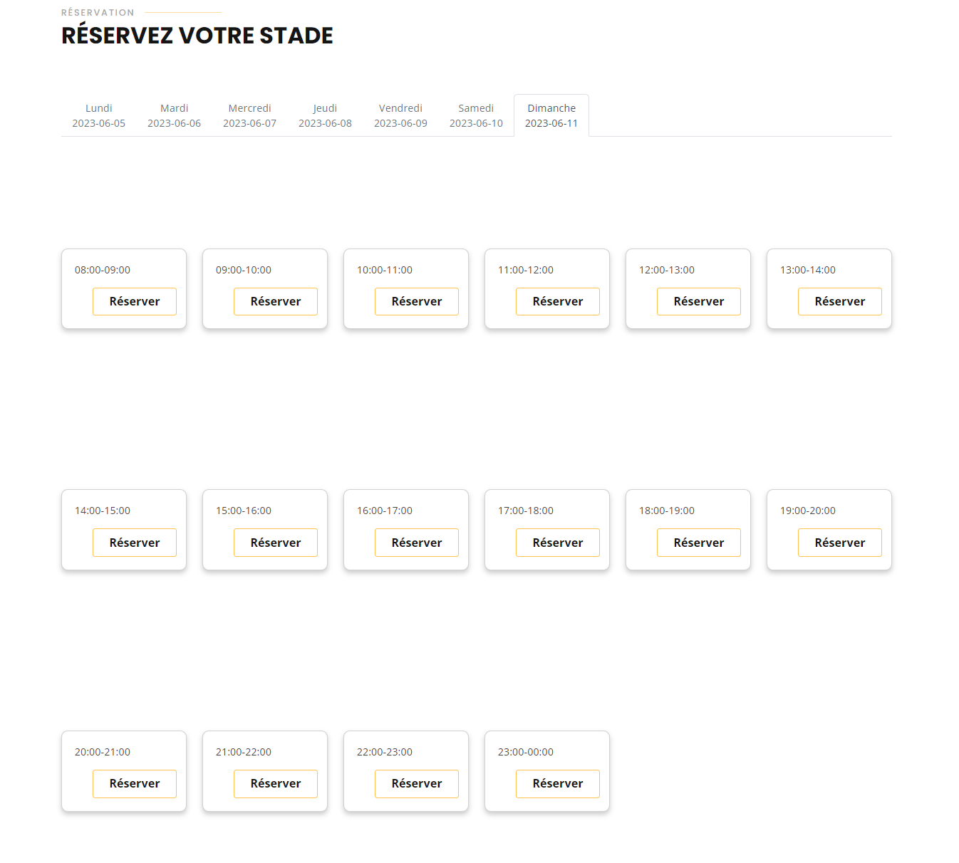 Réservation Stades 4